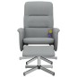 vidaXL Sillón reclinable de masaje con reposapiés tela gris claro vidaXL Sillón reclinable de masaje con reposapiés tela gris claro