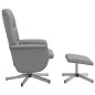 vidaXL Sillón reclinable de masaje con reposapiés tela gris claro vidaXL Sillón reclinable de masaje con reposapiés tela gris claro