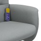 vidaXL Sillón reclinable de masaje con reposapiés tela gris claro vidaXL Sillón reclinable de masaje con reposapiés tela gris claro