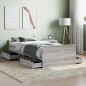 vidaXL Estructura de cama con cabecero piecero gris Sonoma 100x200 cm vidaXL Estructura de cama con cabecero piecero gris Sonoma 100x200 cm