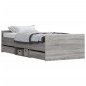 vidaXL Estructura de cama con cabecero piecero gris Sonoma 100x200 cm vidaXL Estructura de cama con cabecero piecero gris Sonoma 100x200 cm