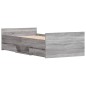 vidaXL Estructura de cama con cabecero piecero gris Sonoma 90x190 cm vidaXL Estructura de cama con cabecero piecero gris Sonoma 90x190 cm