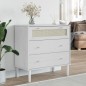vidaXL Cómoda SENJA aspecto ratán madera maciza pino blanco 80x40x80cm vidaXL Cómoda SENJA aspecto ratán madera maciza pino blanco 80x40x80cm