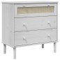 vidaXL Cómoda SENJA aspecto ratán madera maciza pino blanco 80x40x80cm vidaXL Cómoda SENJA aspecto ratán madera maciza pino blanco 80x40x80cm