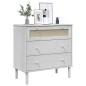 vidaXL Cómoda SENJA aspecto ratán madera maciza pino blanco 80x40x80cm vidaXL Cómoda SENJA aspecto ratán madera maciza pino blanco 80x40x80cm