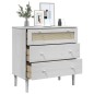 vidaXL Cómoda SENJA aspecto ratán madera maciza pino blanco 80x40x80cm vidaXL Cómoda SENJA aspecto ratán madera maciza pino blanco 80x40x80cm
