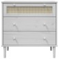 vidaXL Cómoda SENJA aspecto ratán madera maciza pino blanco 80x40x80cm vidaXL Cómoda SENJA aspecto ratán madera maciza pino blanco 80x40x80cm