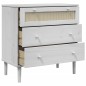 vidaXL Cómoda SENJA aspecto ratán madera maciza pino blanco 80x40x80cm vidaXL Cómoda SENJA aspecto ratán madera maciza pino blanco 80x40x80cm