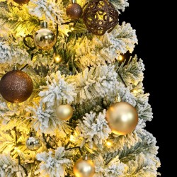 vidaXL Árbol de Navidad artificial con bisagras 150 LED y bolas 150 cm