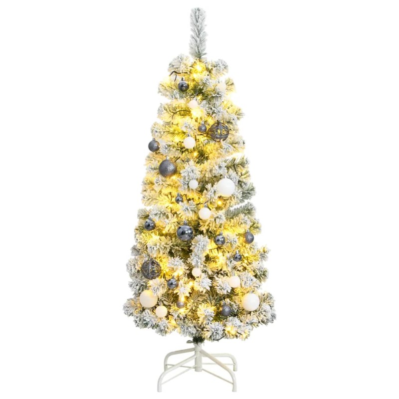 vidaXL Árbol de Navidad artificial con bisagras 150 LED y bolas 150 cm vidaXL Árbol de Navidad artificial con bisagras 150 LED y bolas 150 cm