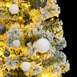 vidaXL Árbol de Navidad artificial con bisagras 150 LED y bolas 150 cm