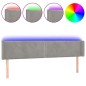 vidaXL Cabecero con LED de terciopelo gris claro 163x16x78/88 cm