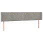 vidaXL Cabecero con LED de terciopelo gris claro 163x16x78/88 cm