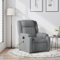 vidaXL Sillón reclinable de masaje de tela gris claro vidaXL Sillón reclinable de masaje de tela gris claro