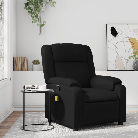 vidaXL Sillón de masaje reclinable cuero sintético negro