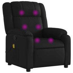 vidaXL Sillón de masaje reclinable cuero sintético negro