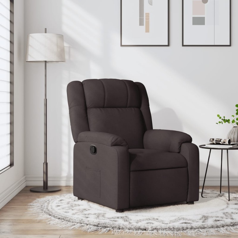 vidaXL Sillón reclinable de tela marrón oscuro vidaXL Sillón reclinable de tela marrón oscuro