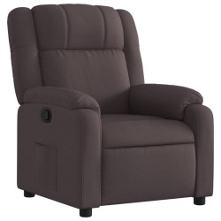 vidaXL Sillón reclinable de tela marrón oscuro