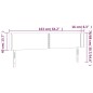 vidaXL Cabecero con LED de terciopelo gris claro 163x16x78/88 cm