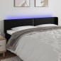 vidaXL Cabecero con LED cuero sintético negro 163x16x78/88 cm