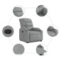 vidaXL Sillón reclinable de tela gris claro vidaXL Sillón reclinable de tela gris claro
