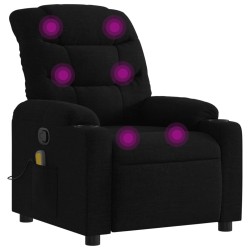 vidaXL Sillón reclinable de masaje de tela negro