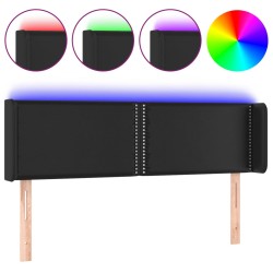 vidaXL Cabecero con LED cuero sintético negro 147x16x78/88 cm