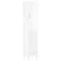 vidaXL Aparador alto madera contrachapada blanco brillo 34,5x34x180 cm vidaXL Aparador alto madera contrachapada blanco brillo 34,5x34x180 cm