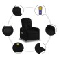 vidaXL Sillón reclinable de masaje de tela negro