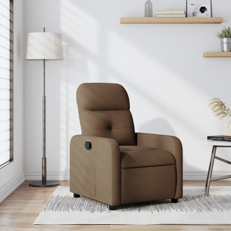 vidaXL Sillón reclinable de tela marrón vidaXL Sillón reclinable de tela marrón