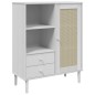 vidaXL Aparador alto SENJA aspecto de ratán madera blanco 90x40x112 cm vidaXL Aparador alto SENJA aspecto de ratán madera blanco 90x40x112 cm