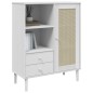 vidaXL Aparador alto SENJA aspecto de ratán madera blanco 90x40x112 cm vidaXL Aparador alto SENJA aspecto de ratán madera blanco 90x40x112 cm