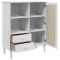 vidaXL Aparador alto SENJA aspecto de ratán madera blanco 90x40x112 cm vidaXL Aparador alto SENJA aspecto de ratán madera blanco 90x40x112 cm