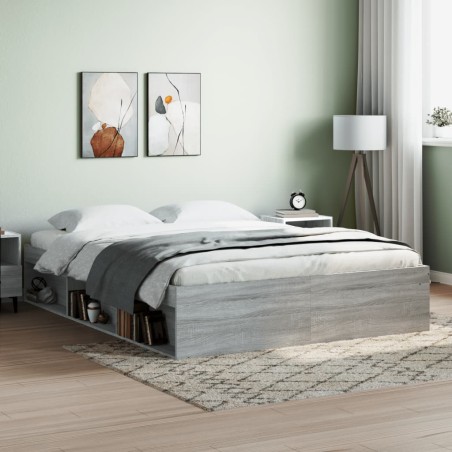 vidaXL Estructura de cama gris Sonoma 140x190 cm