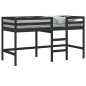 vidaXL Cama alta de niños escalera madera maciza pino negra 80x200 cm