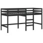 vidaXL Cama alta de niños escalera madera maciza pino negra 80x200 cm