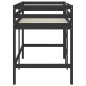 vidaXL Cama alta de niños escalera madera maciza pino negra 80x200 cm