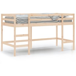 vidaXL Cama alta de niños escalera madera maciza pino 80x200 cm