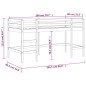 vidaXL Cama alta de niños escalera madera maciza pino 80x200 cm vidaXL Cama alta de niños escalera madera maciza pino 80x200 cm