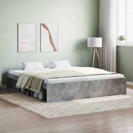 vidaXL Estructura de cama gris hormigón 180x200 cm