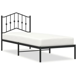 vidaXL Estructura de cama con cabecero metal negro 80x200 cm