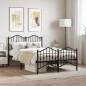 vidaXL Estructura de cama con cabecero y estribo metal negro 120x190cm