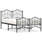 vidaXL Estructura de cama con cabecero y estribo metal negro 120x190cm
