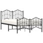vidaXL Estructura de cama con cabecero y estribo metal negro 120x190cm