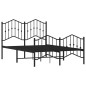 vidaXL Estructura de cama con cabecero y estribo metal negro 120x190cm