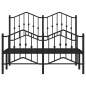 vidaXL Estructura de cama con cabecero y estribo metal negro 120x190cm