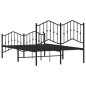 vidaXL Estructura de cama con cabecero y estribo metal negro 120x190cm