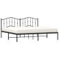 vidaXL Estructura de cama con cabecero metal negro 200x200 cm vidaXL Estructura de cama con cabecero metal negro 200x200 cm