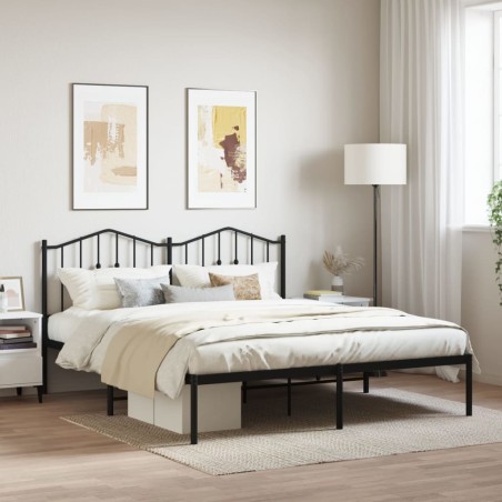 vidaXL Estructura de cama con cabecero metal negro 183x213 cm