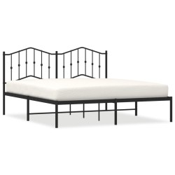 vidaXL Estructura de cama con cabecero metal negro 183x213 cm